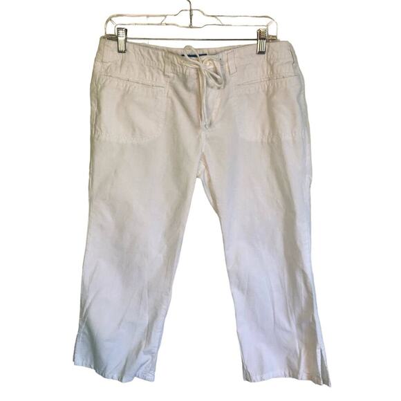 dELiA*s Smarty Pants White Cotton Capri Pants Tie Front - Juniors Size 11 - Picture 1 of 7
